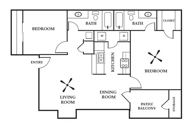 Charming Two Bdrm 4-403 floor plan